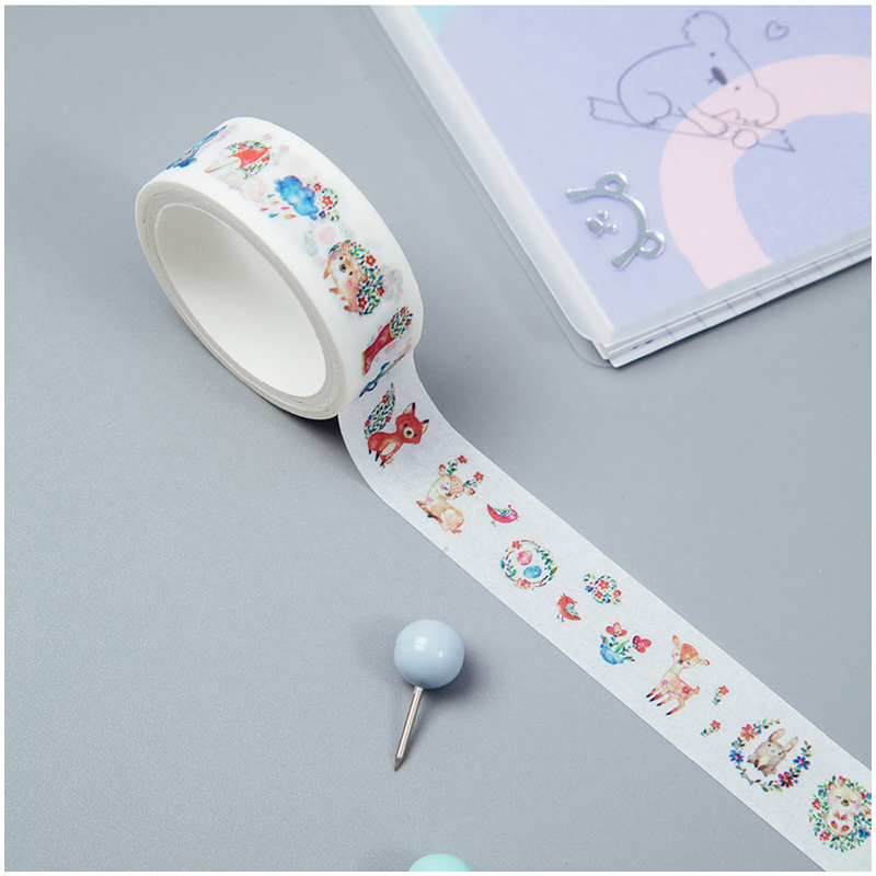 Клейкая лента декоративная Meshu "Cute toys", 1,5 см*3м — изображение 2