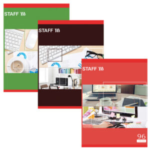 Тетрадь 96 л., А4, клетка, скрепка Staff "Lines"