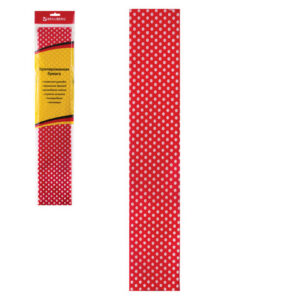 Бумага крепированная Brauberg 50*200 см, 22 г/м2, растяжение 25%, горошек