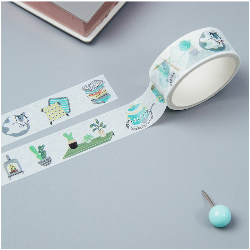 Клейкая лента декоративная Meshu "Cozy", 1,5 см*3м — изображение 2