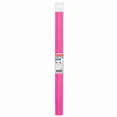 Бумага крепированная Brauberg 50*250 см, 32 г/м2, растяжение 45%, розовая, в рулоне — изображение 2