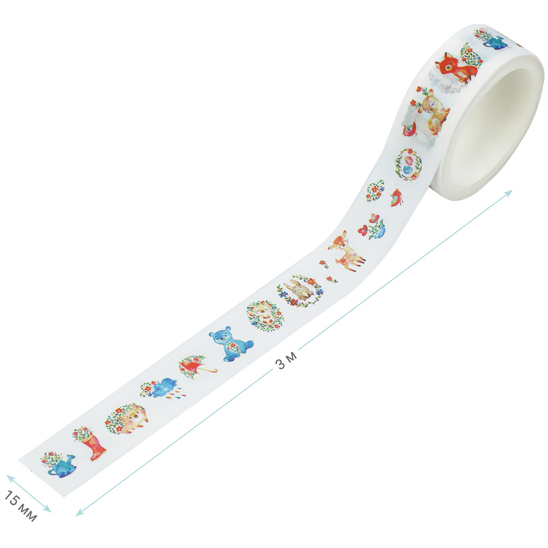 Клейкая лента декоративная Meshu "Cute toys", 1,5 см*3м — изображение 3