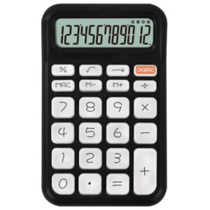 Калькулятор настольный Brauberg KW-500-BK (93*148 мм), 3D кнопки, 12 разрядов, черный