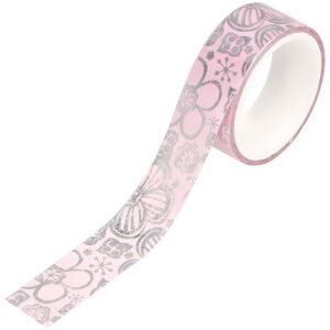 Клейкая лента декоративная Meshu "Pink elegance", 1,5 см*3м