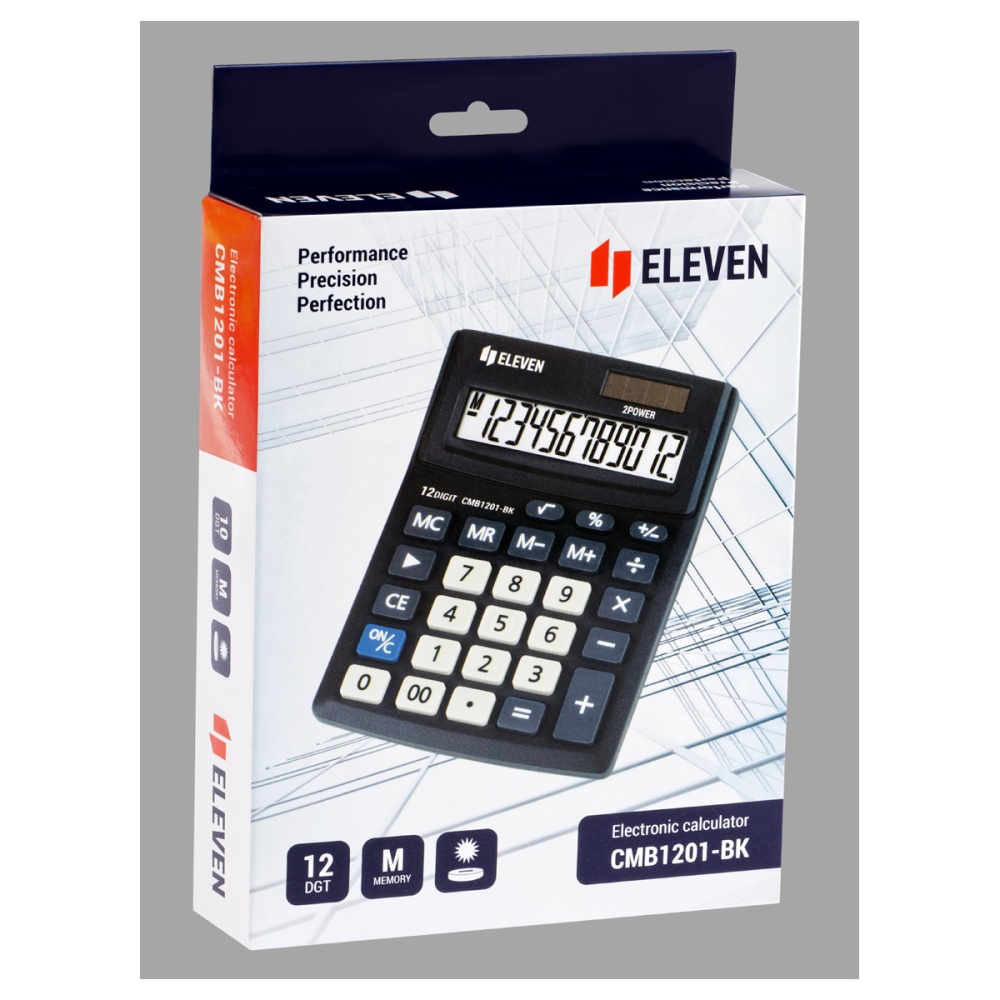 Калькулятор настольный Eleven Business Line CMB1201-BK, 12 разрядов, двойное питание, 102*137*31 мм — изображение 4