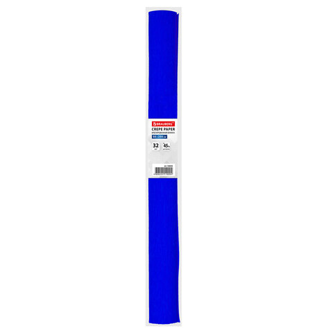 Бумага крепированная Brauberg 50*250 см, 32 г/м2, растяжение 45%, синяя, в рулоне — изображение 3