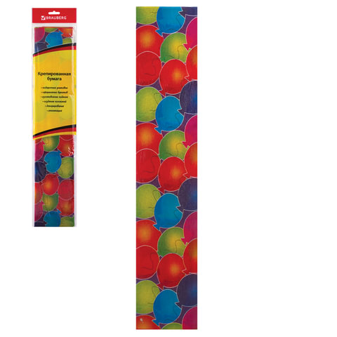 Бумага крепированная Brauberg 50*200 см, 22 г/м2, растяжение 25%, шарики — изображение 2