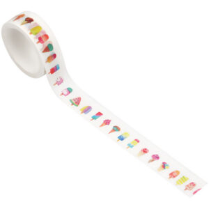 Клейкая лента декоративная Meshu "Ice cream", 1,5 см*3м